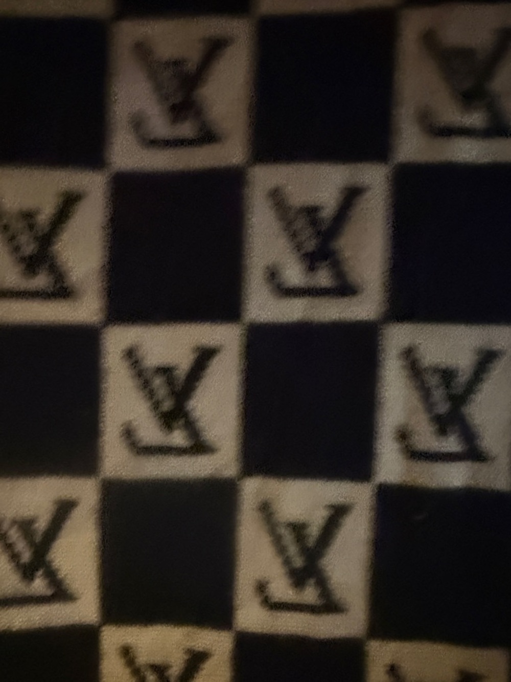 Louis Vuitton Black and Beige Checkerboard Logo Throw - Picture 4 of 5
